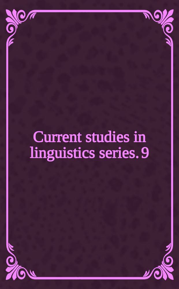 Current studies in linguistics series. 9 : Modularity in syntax
