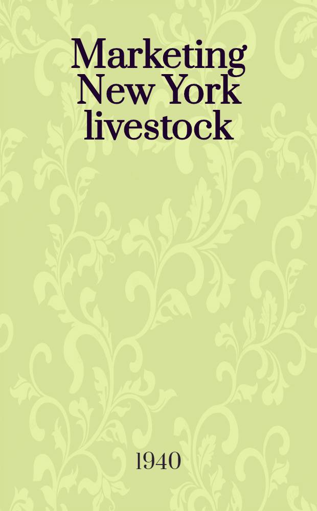 Marketing New York livestock