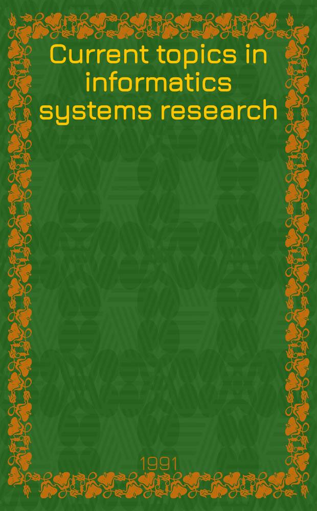 Current topics in informatics systems research = Современные направления исследований в системной информатике