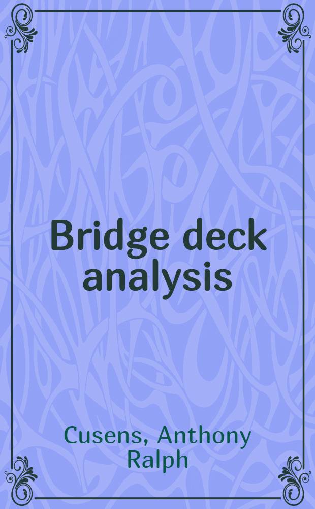 Bridge deck analysis