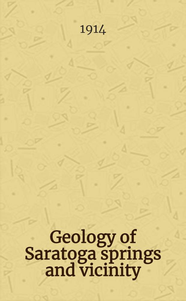 Geology of Saratoga springs and vicinity