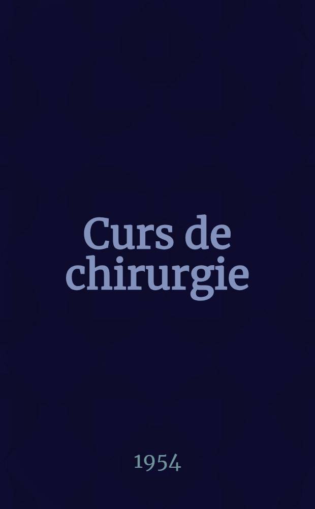 Curs de chirurgie