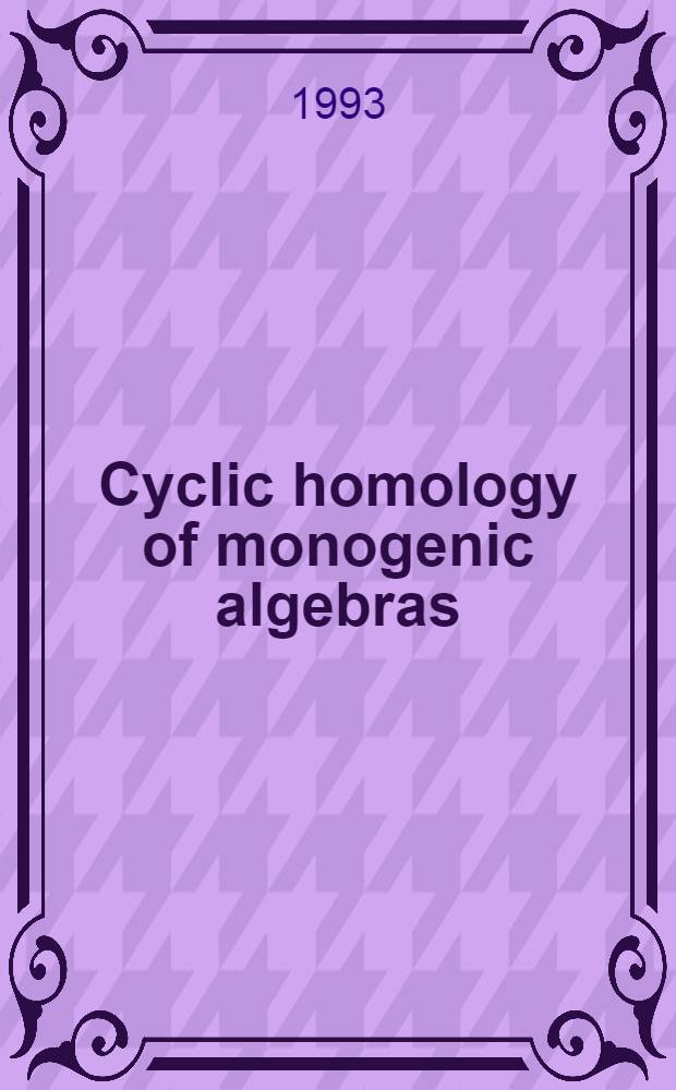 Cyclic homology of monogenic algebras