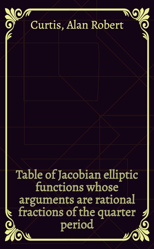 Table of Jacobian elliptic functions whose arguments are rational fractions of the quarter period