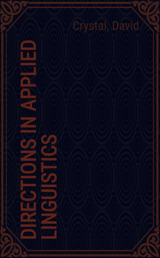 Directions in applied linguistics