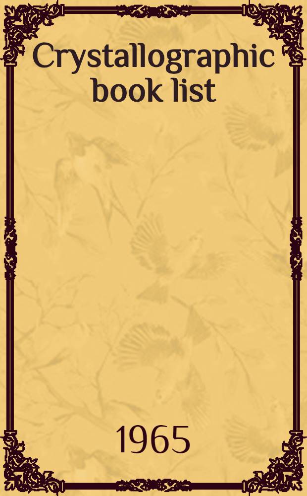 Crystallographic book list