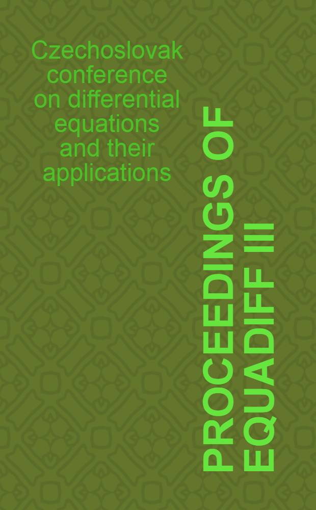 Proceedings of Equadiff III
