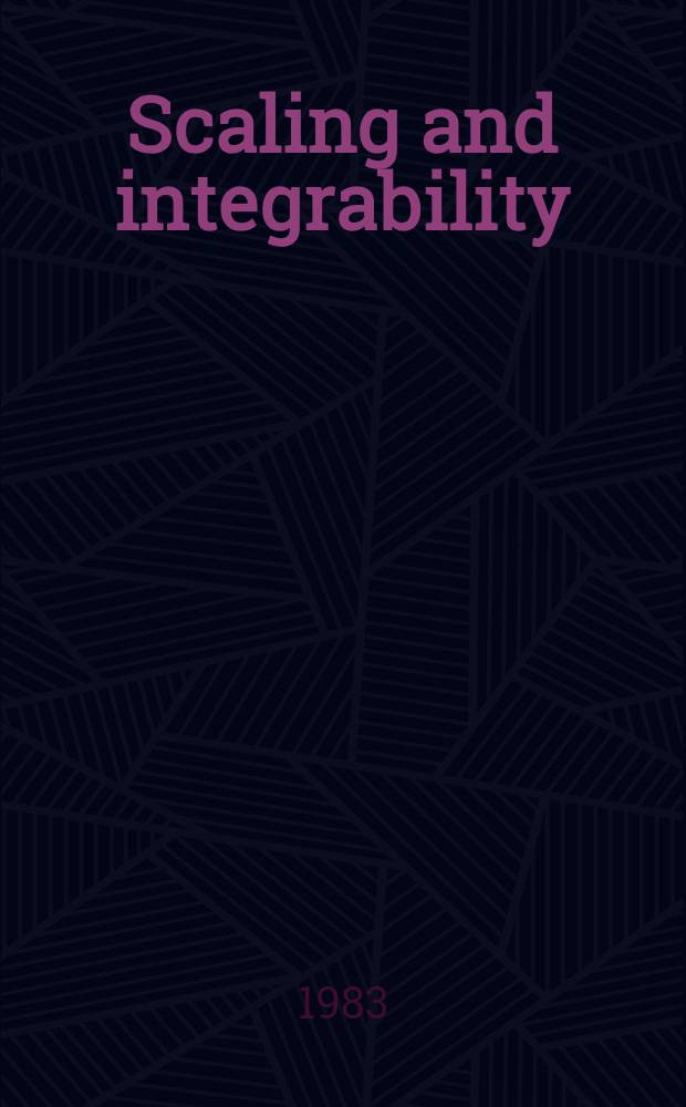 Scaling and integrability : (The Kondo problem for the orbital singlet)