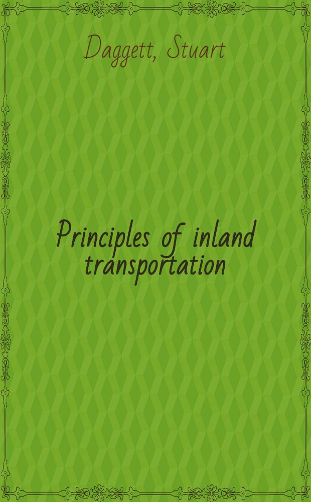 Principles of inland transportation