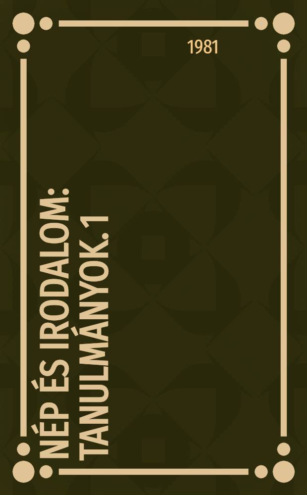 Nép és irodalom : [Tanulmányok]. 1