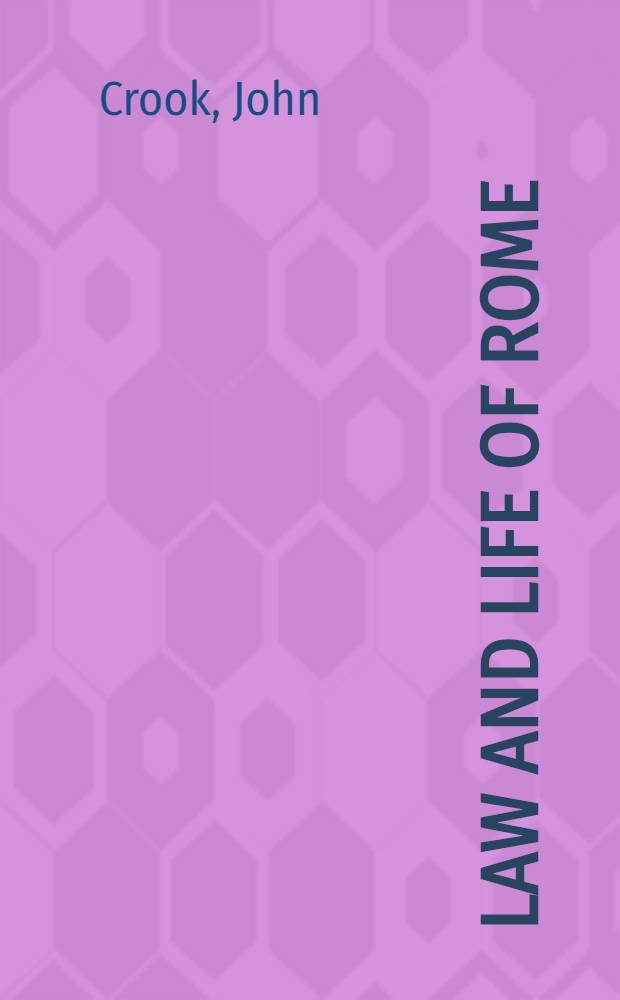 Law and life of Rome
