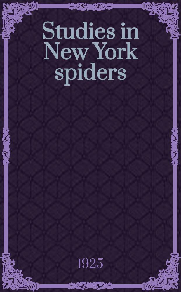 Studies in New York spiders : Genera: ceratinella and ceraticelus