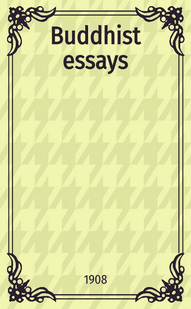 Buddhist essays