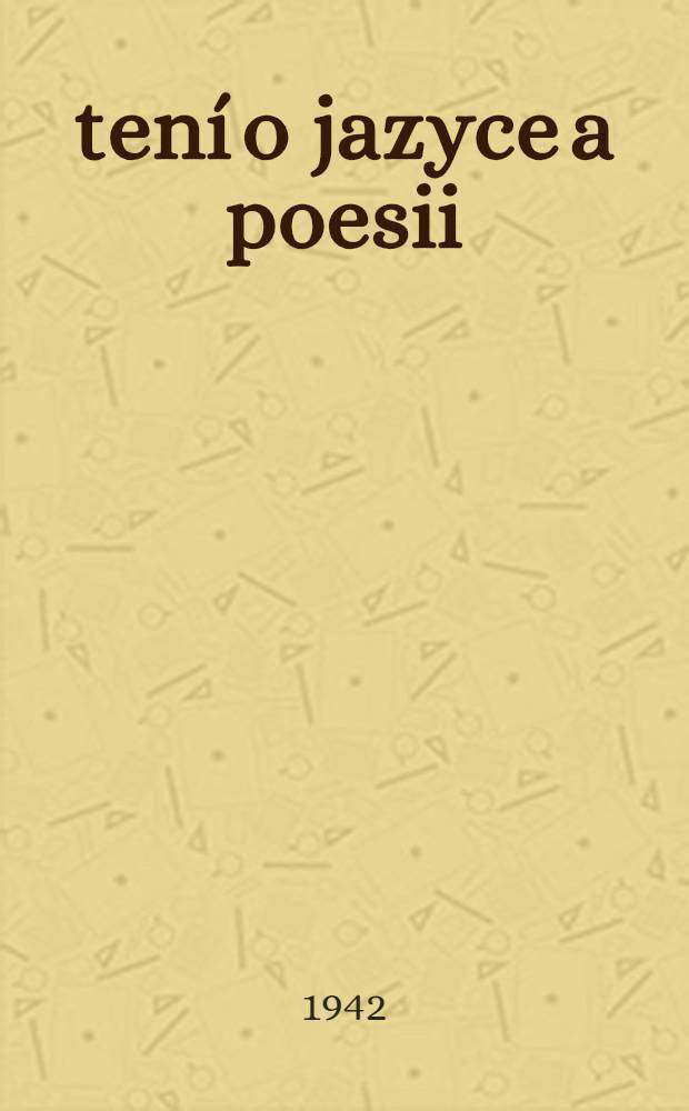 Čtení o jazyce a poesii