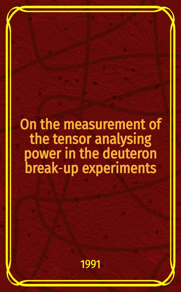 On the measurement of the tensor analysing power in the deuteron break-up experiments