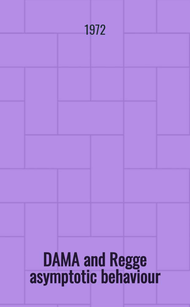 DAMA and Regge asymptotic behaviour