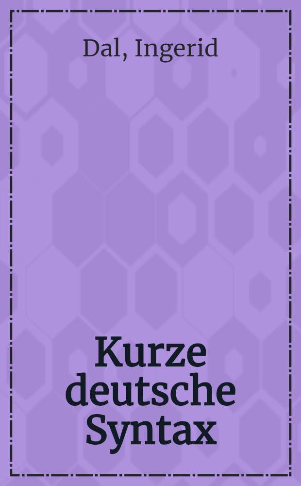 Kurze deutsche Syntax