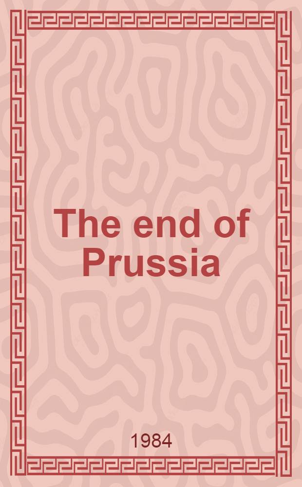The end of Prussia
