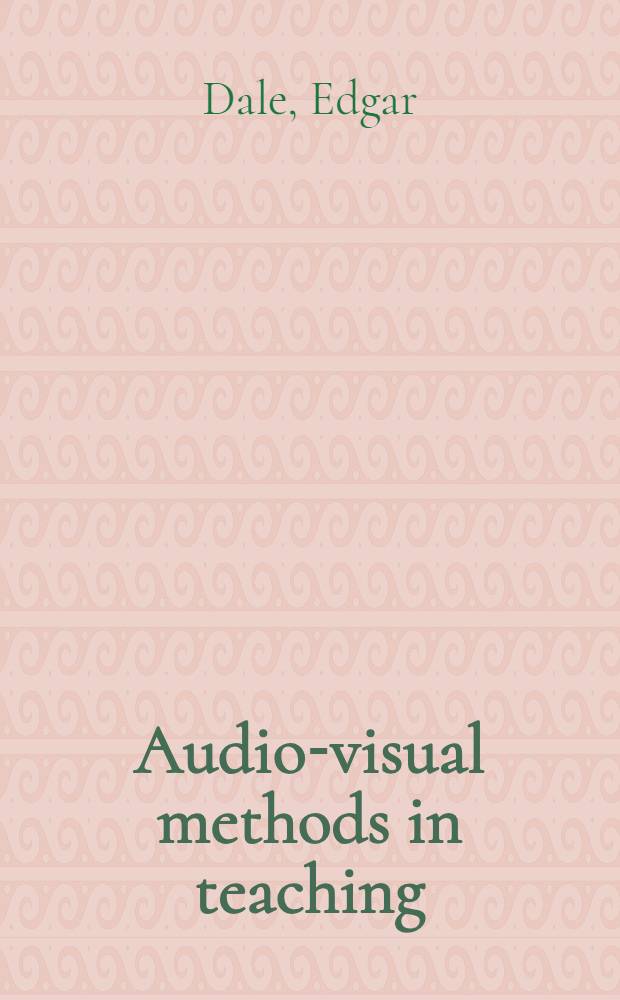 Audio-visual methods in teaching