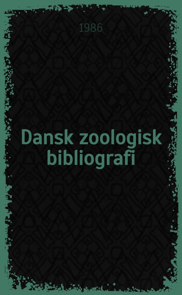 Dansk zoologisk bibliografi = Danish zoological bibliography : 1907-1945