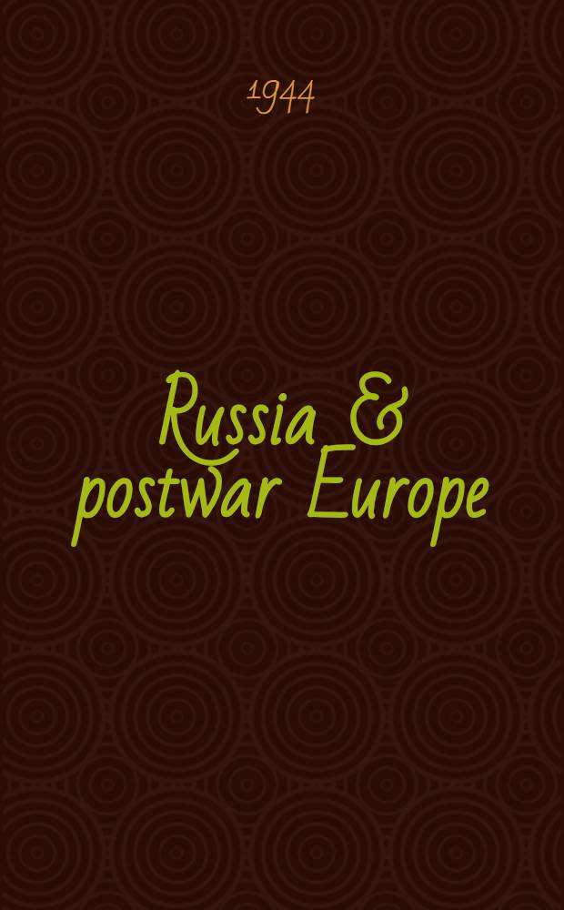 Russia & postwar Europe