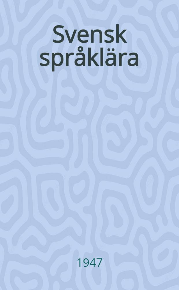 Svensk språklära