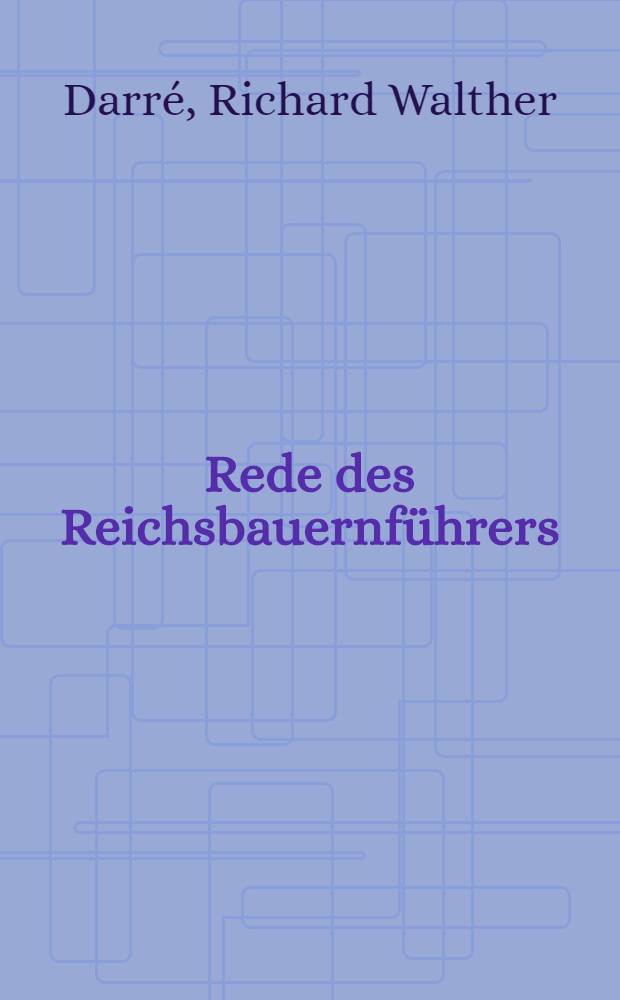 Rede des Reichsbauernführers