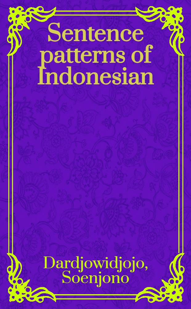 Sentence patterns of Indonesian