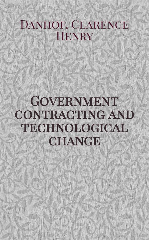 Government contracting and technological change