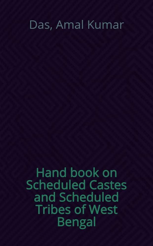 Hand book on Scheduled Castes and Scheduled Tribes of West Bengal