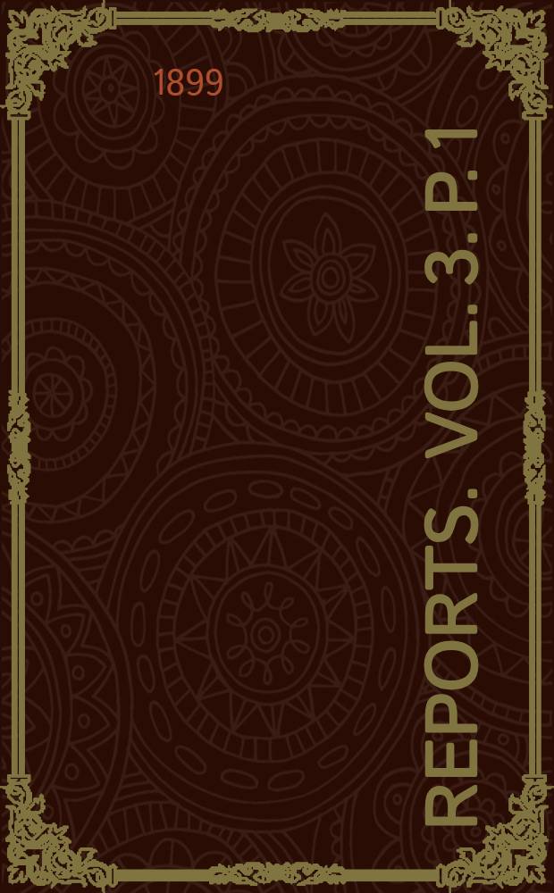 [Reports]. Vol. 3. P. 1 : Pycnogonida