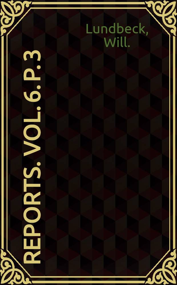 [Reports]. Vol. 6. P. 3 : Porifera