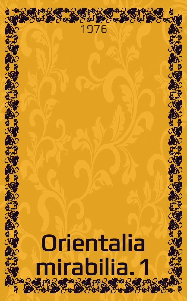 Orientalia mirabilia. 1