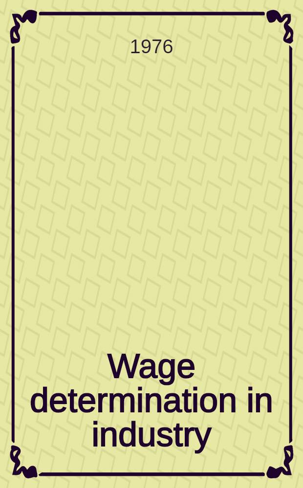 Wage determination in industry
