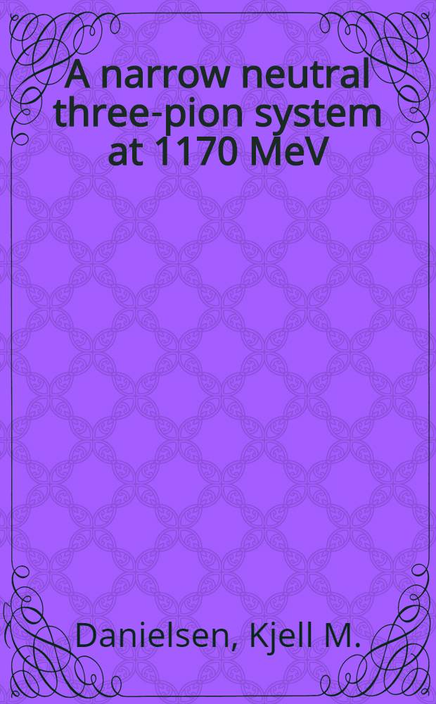 A narrow neutral three-pion system at 1170 MeV/c² seen in pp-reactions at 19 GeV/c