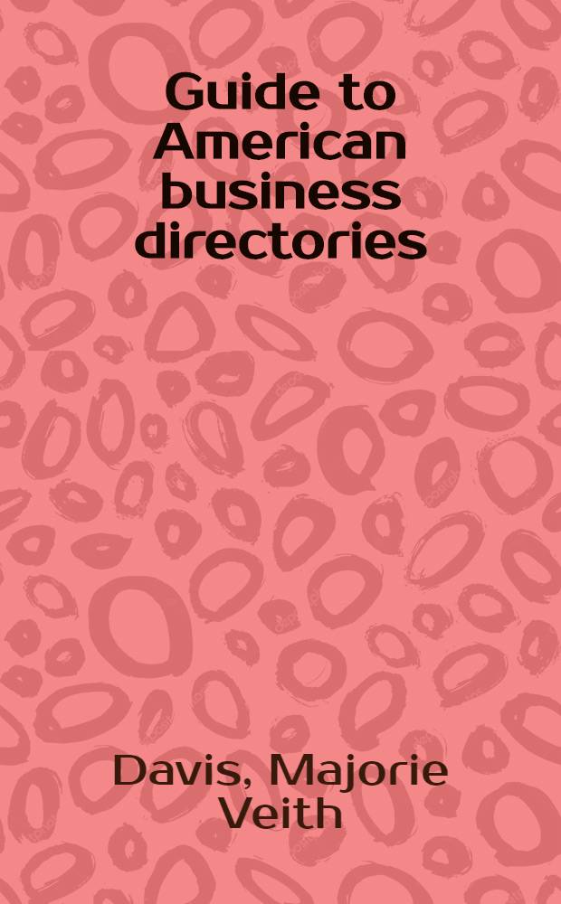 Guide to American business directories