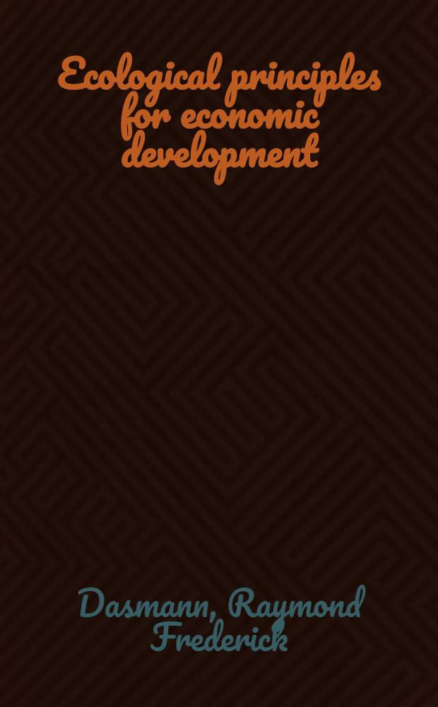 Ecological principles for economic development