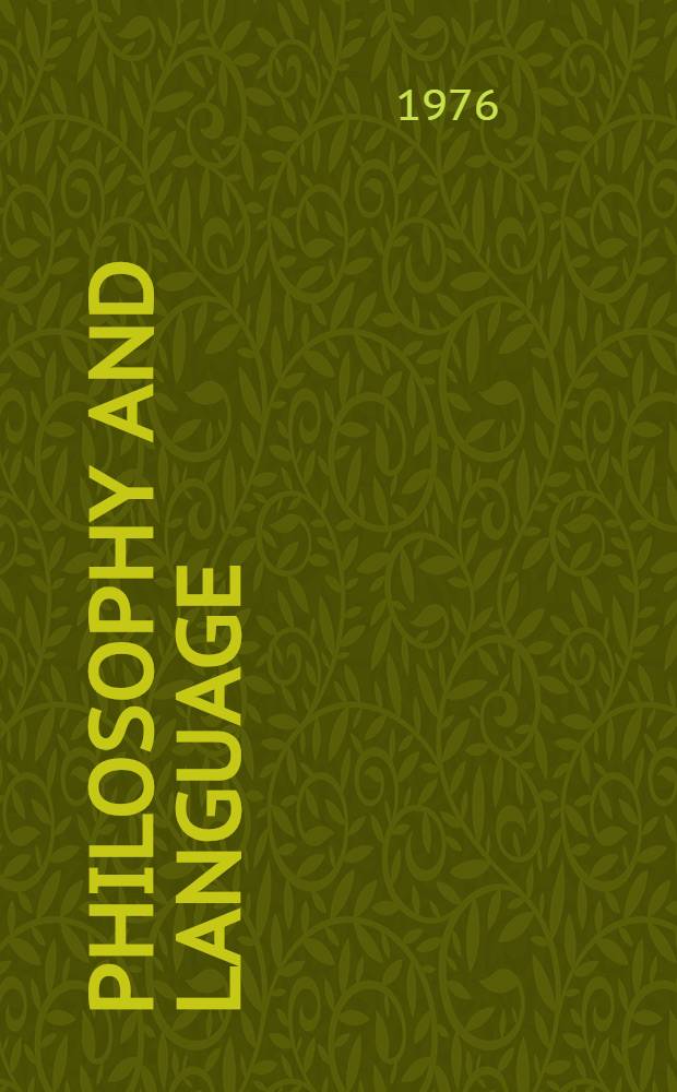 Philosophy and language