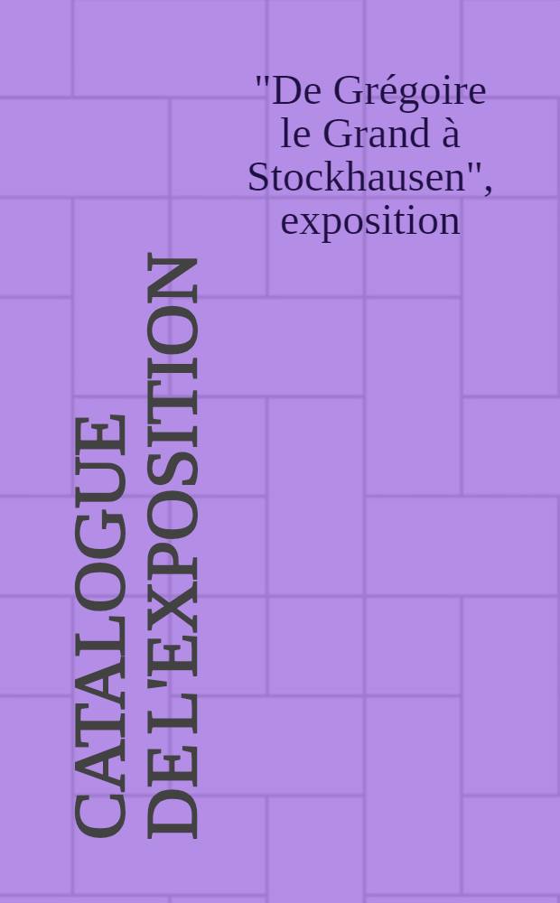 Catalogue de l'exposition