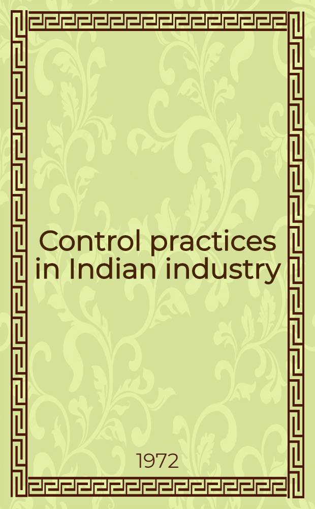 Control practices in Indian industry