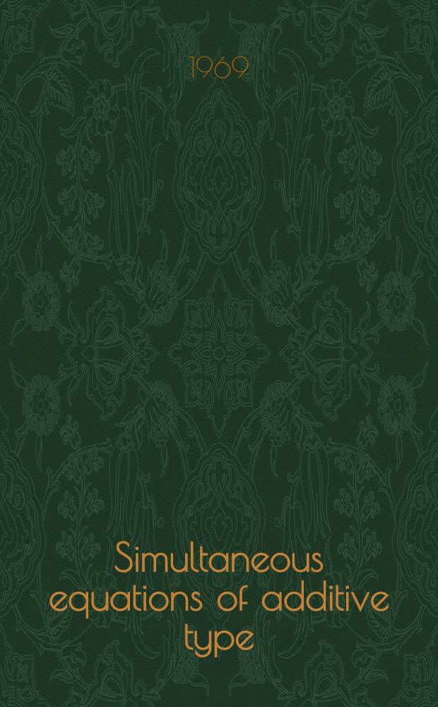 Simultaneous equations of additive type