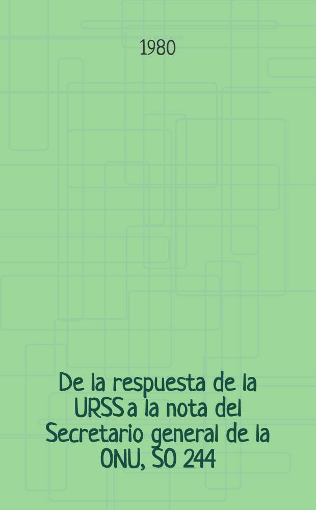 De la respuesta de la URSS a la nota del Secretario general de la ONU, SO 244 (37-3) del 21.XII.78, respecto a la materialización, a nivel nacional, del Plan de acción mundial a la luz de la realización de los objetivos y tareas del Año internacional de la mujer, según las partes del cuestionario elaborado por el Secretariado de la ONU