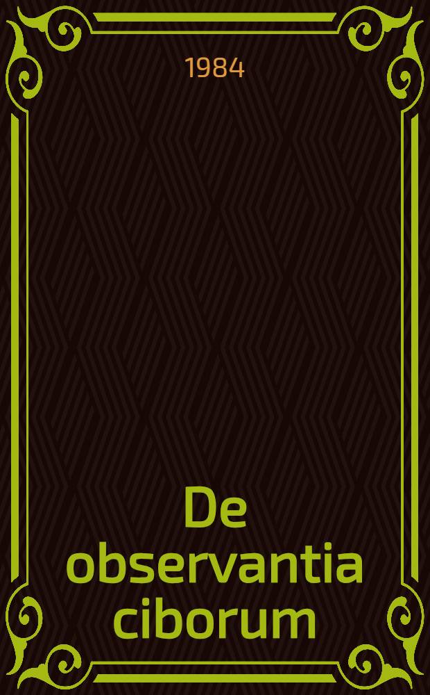 De observantia ciborum : Trad. tardo-antica del περι διαιτης pseudoippocratico 1.II