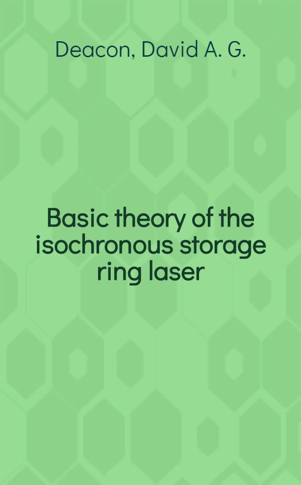 Basic theory of the isochronous storage ring laser
