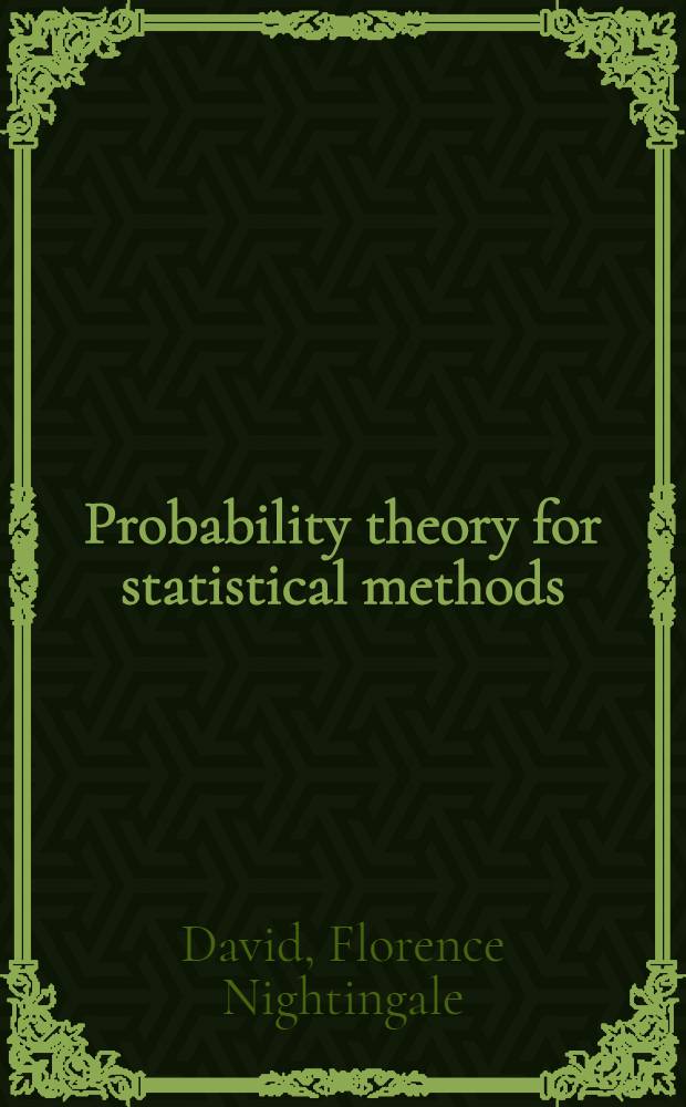 Probability theory for statistical methods