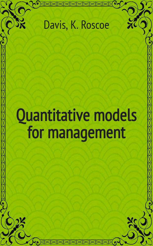 Quantitative models for management