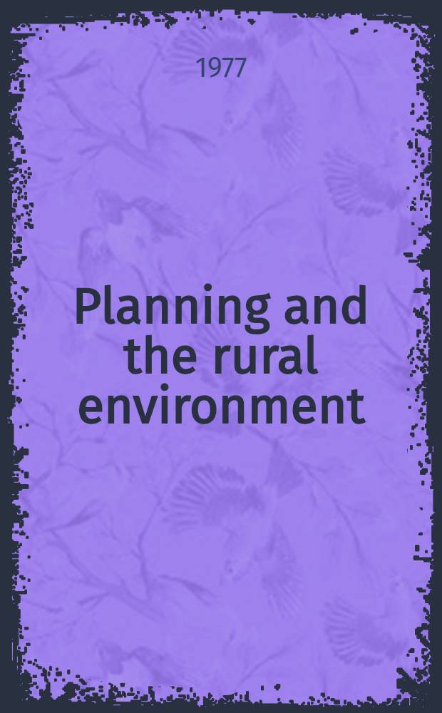 Planning and the rural environment