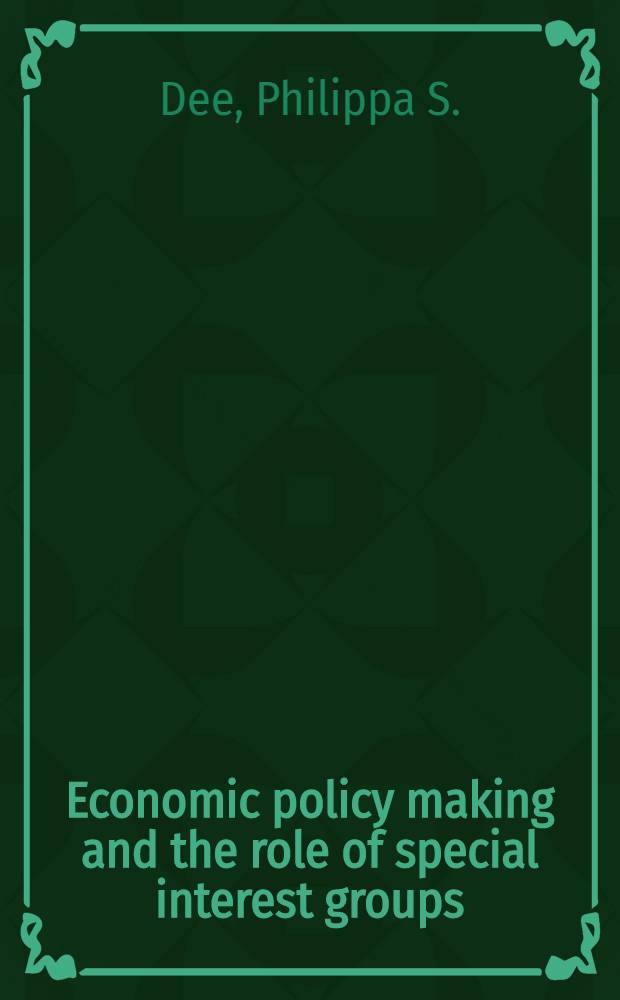 Economic policy making and the role of special interest groups : Some evidence for South Korea
