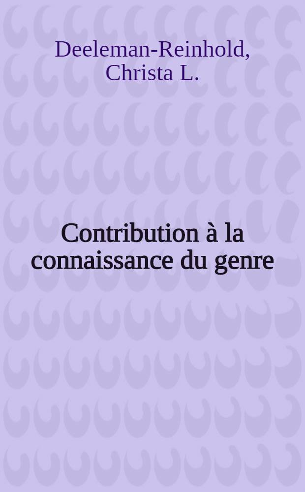 Contribution &agrave; la connaissance du genre : A sellus en Yougoslavie et en Turquie