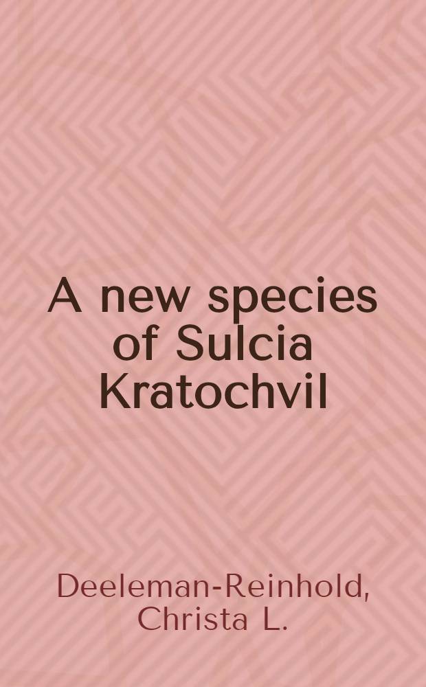 A new species of Sulcia Kratochvil (Araneida, Leptonetidae) from Greece, and a discussion of some Japanese cavernicolous Leptonetidae